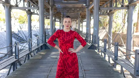 Mara Barros en el Muelle del Tinto