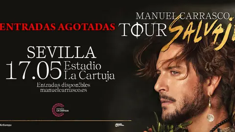 Cartel del 'Tour Salvaje' de Manuel Carrasco para el concierto en el Estadio La Cartuja
