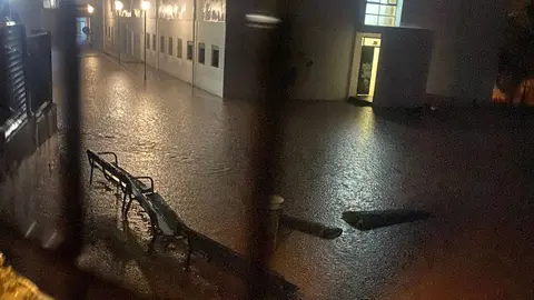 IES San Blas de Aracena acumula agua por la borrasca Garo&eacute;
