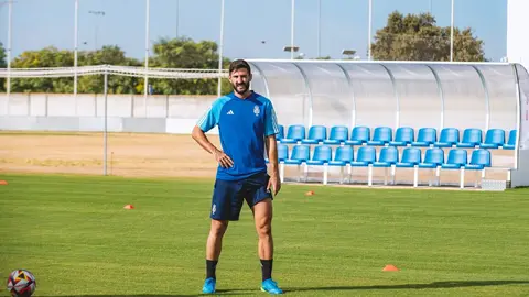 Ra&uacute;l Navas, jugador del RC Recreativo de Huelva. Imagen de archivo