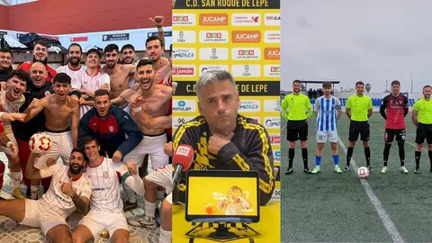 Fuente: Twitter de La Palma CF; el CD San Roque de Lepe y el Bollullos CF