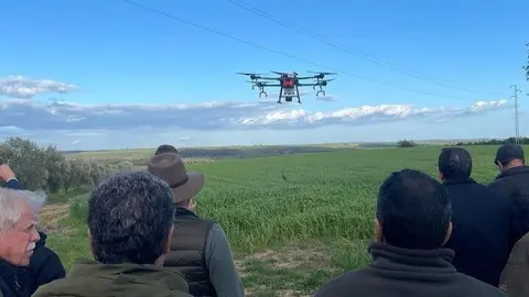Exhibici&oacute;n de drones agr&iacute;colas. Fuente: Ayuntamiento de Beas
