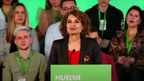 Mar&iacute;a Jes&uacute;s durante su intervenci&oacute;n en el 15 Congreso Provincial del PSOE de Huelva