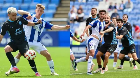 Imagen de Alberto Vela y Dani Romero en su estreno con el primer equipo en el Nuevo Colombino, tras su debut en Alcoy. Fuente: Alberto D&iacute;az