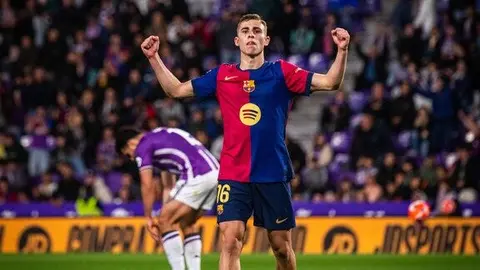 Ferm&iacute;n L&oacute;pez celebra su gol. Fuente: Twitter del FC Barcelona
