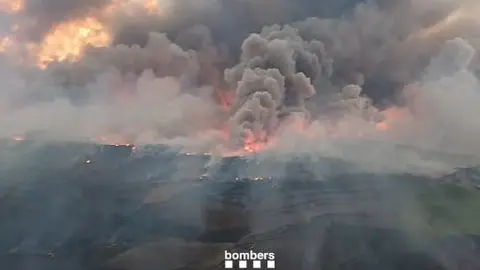 Incendio en Torrefeca (Lleida). Fuente: Bomberos Generalitat