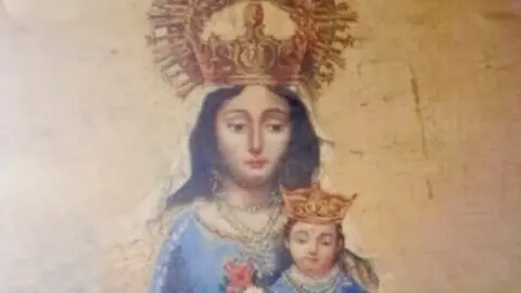 Antigua representacion de la Virgen de Clarines. Fuente: Isabel Le&ntilde;ero