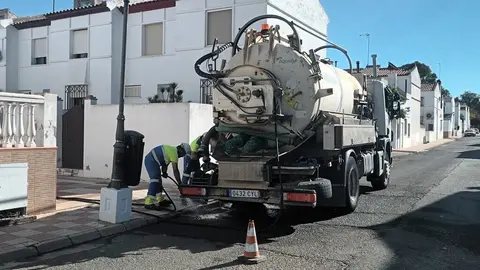 Limpieza del alcantarillado de Almonte. Fuente: Aqualia