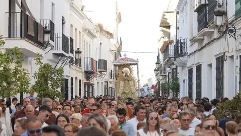 Traslado de la Virgen de Montemayor de Moguer tras la Magna Mariana. Fuente: Ayto. Moguer