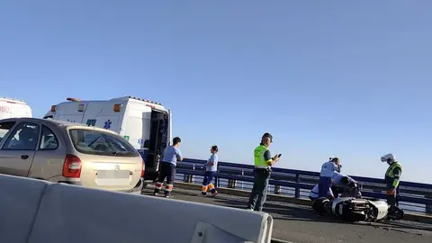 Nuevo accidente en el puente sobre el r&iacute;o Odiel