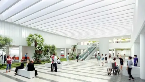 Dise&ntilde;o del interior del Hospital Materno Infantil de Huelva (imagen/Junta de Andaluc&iacute;a).