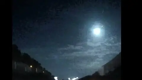 Meteorito visto en Portugal y en varios puntos de Huelva. Fuente: Martim Gilberto