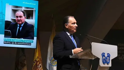 Toscano en el II Foro de Log&iacute;stica y Transporte &lsquo;Huelva, cruce de caminos&rsquo;. Fuente: Diputaci&oacute;n de Huelva