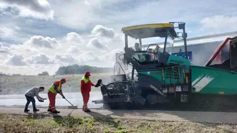 Obras de la N-433 a su paso por Valdezufre. Fuente: Ayto. Aracena
