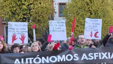 Manifestaci&oacute;n reciente de aut&oacute;nomos en Bilbao