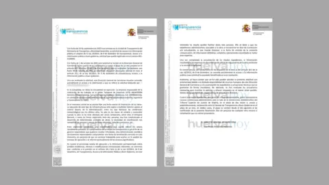 Respuesta del director general de Carreteras, Juan Pedro Fern&aacute;ndez Palominos, al Grupo Azara tras una consulta al portal de Transparencia (imagen/elaboraci&oacute;n propia).