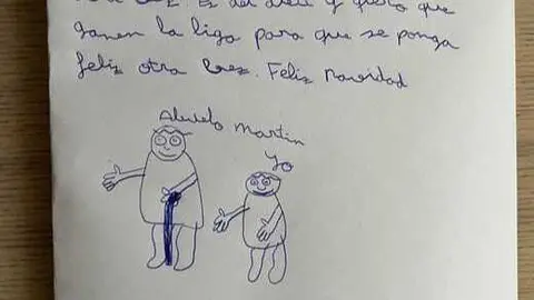 Carta de Martin a su abuelo. Fuente: X Ceciarmy
