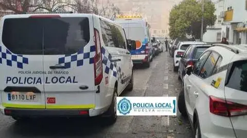 Accidente en Huelva capital. Fuente: Polic&iacute;a Local de Huelva