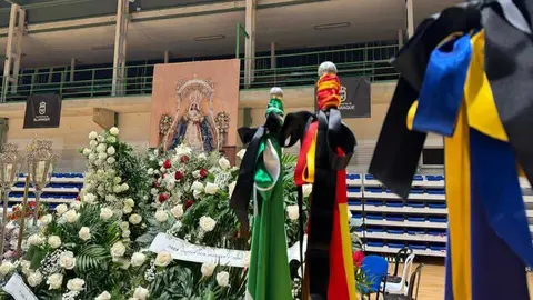 Capilla ardiente instalada en el Pabell&oacute;n de Deportes Juan Manuel Orta Prieto. Fuente: Facebook Ayto. Aljaraque
