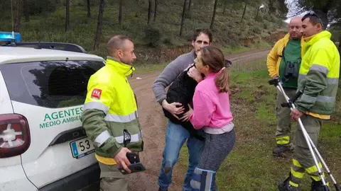 Encuentran a Boro con vida. Fuente: X INFOCA