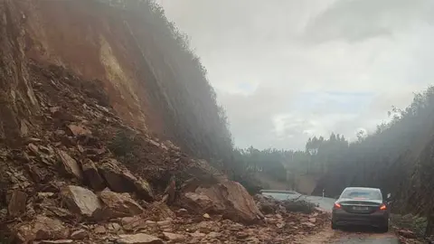 Desprendimiento de tierras en Rosal de la Frontera