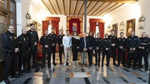 Bienvenida Polic&iacute;as Pr&aacute;cticas en Almonte. Fuente: Ayto. Almonte