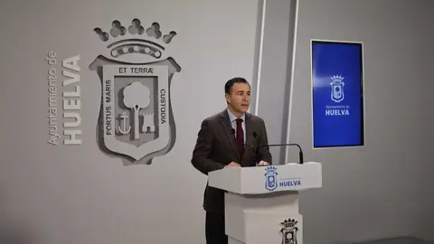 Rueda de prensa de Felipe Arias Accidente Adamuz. Fuente: Ayto. Huelva