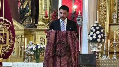Sergio Garrido durante la II Exaltaci&oacute;n a la Saeta