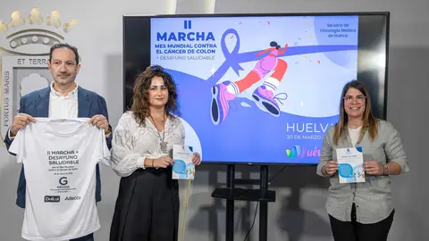 Presentaci&oacute;n Marcha C&aacute;ncer colon. Fuente: Ayuntamiento de Huelva