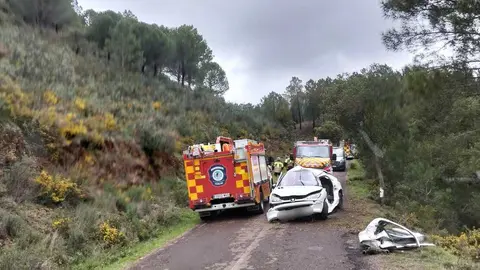 As&iacute; se ha registrado el accidente en Almonaster la Real