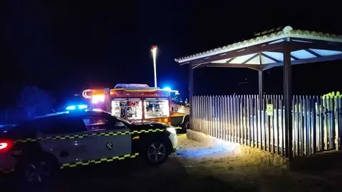 Bomberos y Guardia Civil en el lugar del suceso