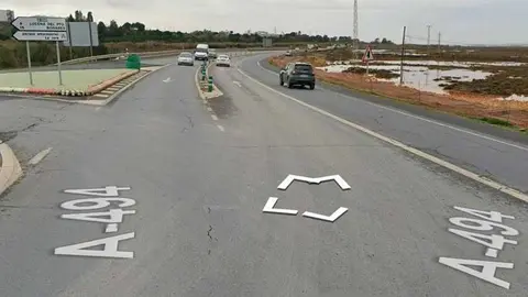 Lugar donde se produjo el accidente de Moguer