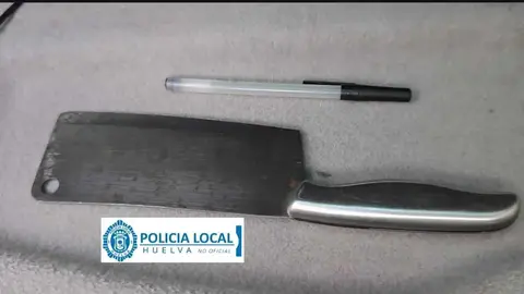 Cuchillo intervenido en Huelva capital. Fuente: Polic&iacute;a Local de Huelva