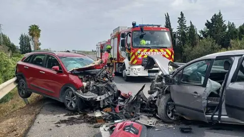 De este modo quedaron los coches implicados en el accidente enla Costa