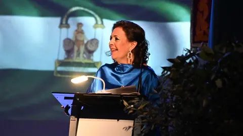 Joaquina del Valle, alcaldesa de Hinojos, en un acto p&uacute;blico