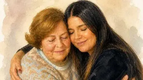 Liliana S&aacute;enz junto a Natividad de la Torre. Fuente: Facebook Liliana S&aacute;enz