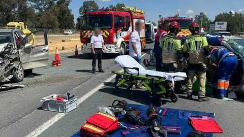 Accidente en la A-483. Fuente: Facebook Sab Bomberos Huelva Provincia