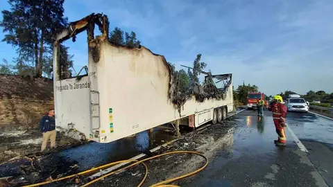 As&iacute; qued&oacute; el tr&aacute;iler tras el incendio