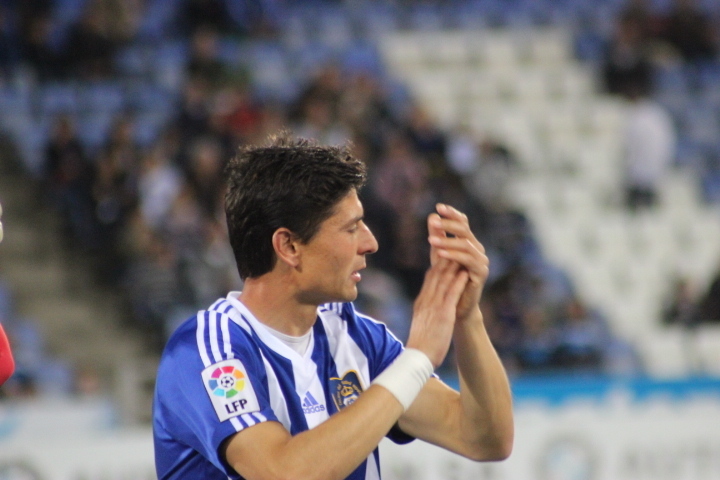 Jesús Vázquez antes de jugarse el Recreativo-Tenerife.