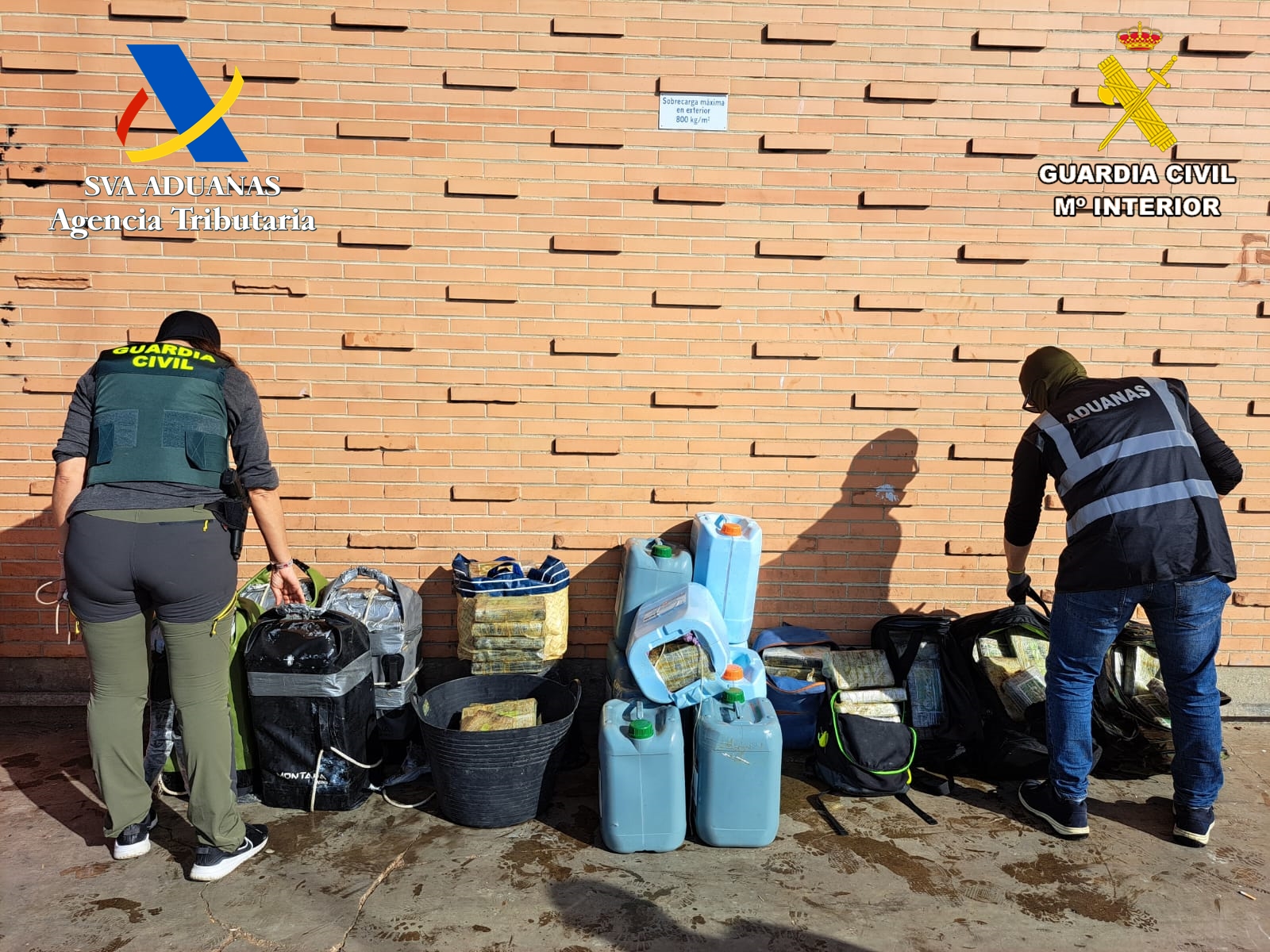 Droga interceptada. Foto: Guardia Civil