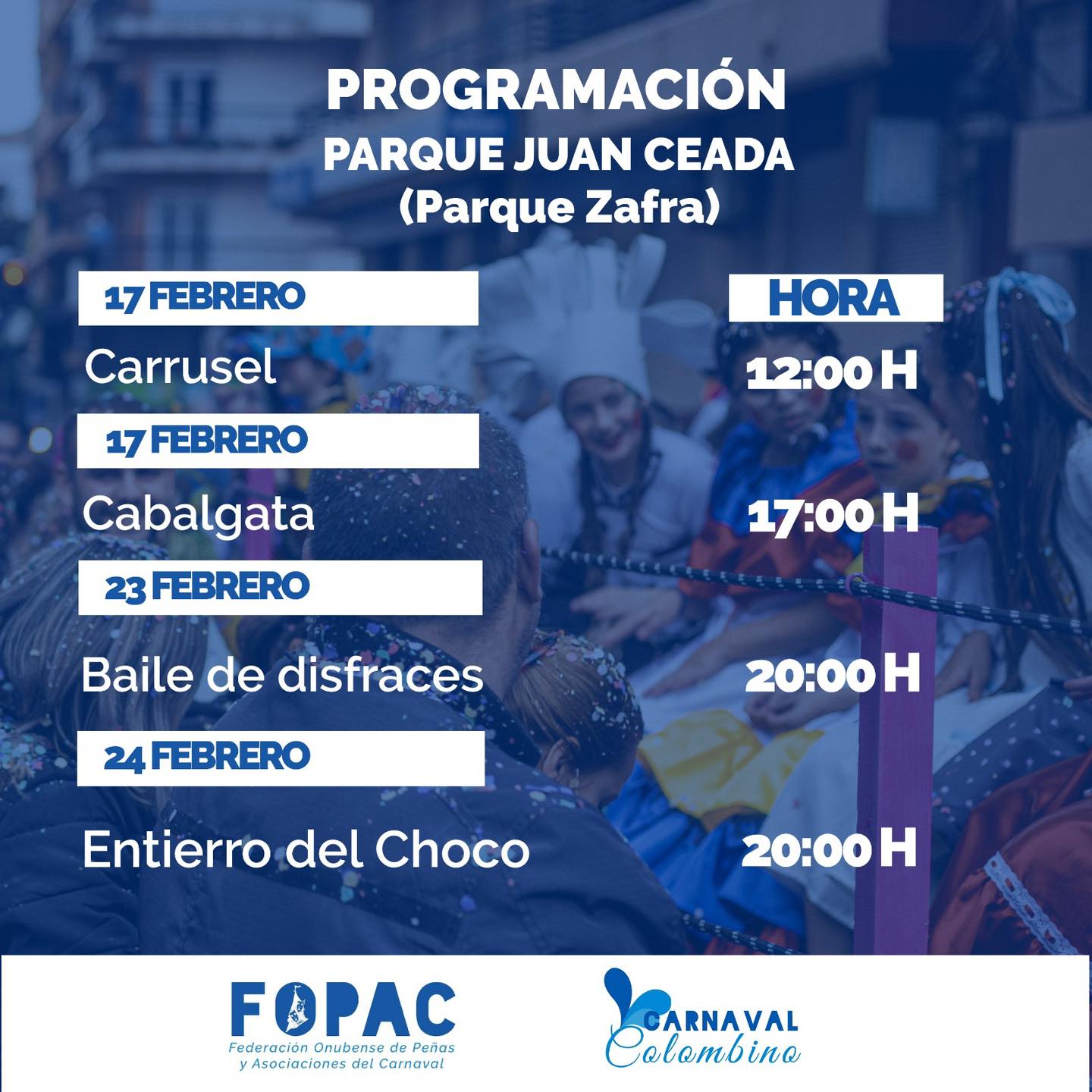 Programación Carnaval de Calle de Huelva 2024