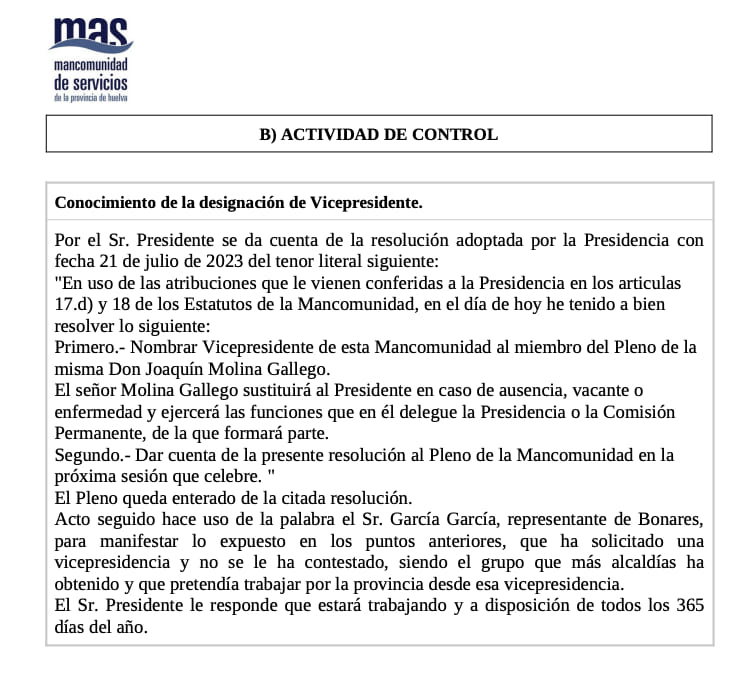 Acta de MAS