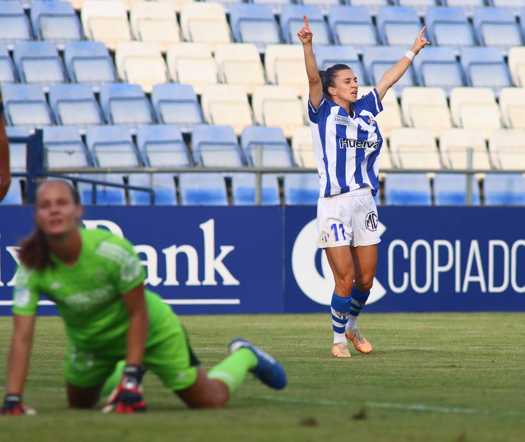 Patri Hmirova puso el gol del honor del Sporting de Huelva y el último en la élite tras 18 años. Fuente: Twitter oficial del Sporting de Huelva