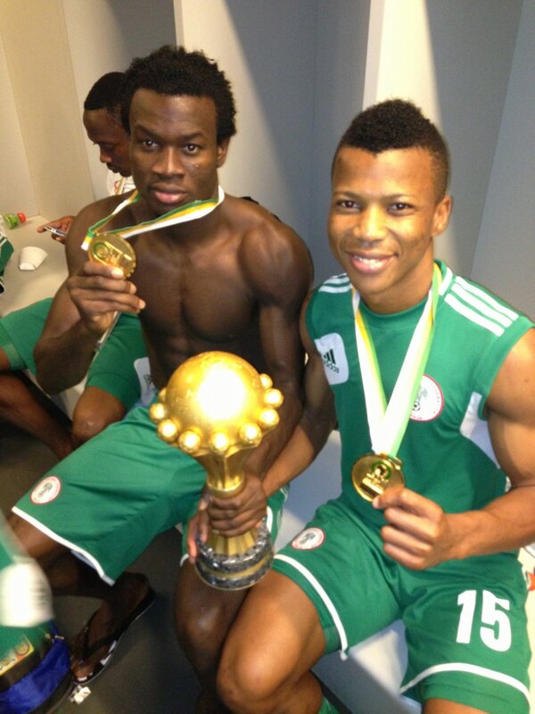 Uche ganó la Copa de África con Nigeria en 2013. Fuente: Twitter de Uche
