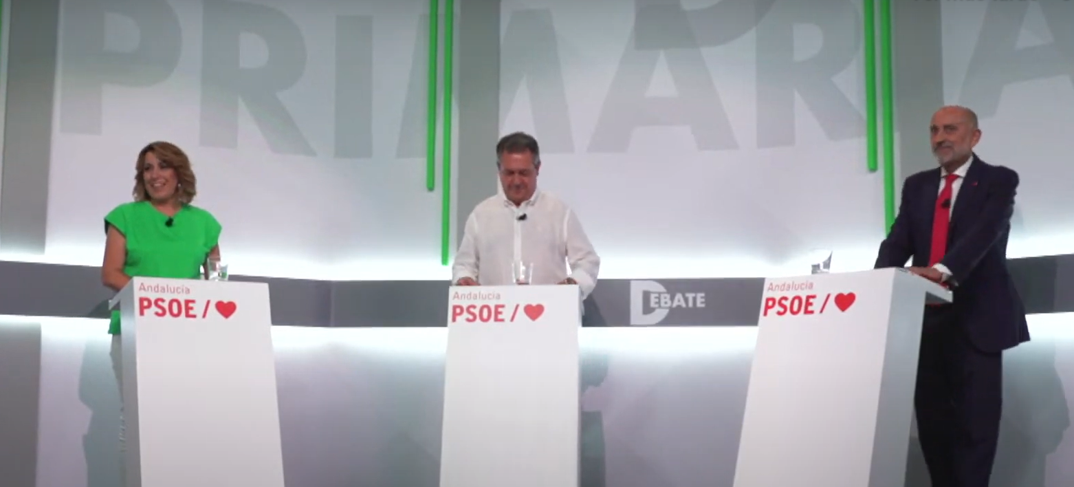 Debate celebrado durante las primarias del PSOE-A donde se presentaron Susana Díaz, Espadas y Luis Ángel Hierro.