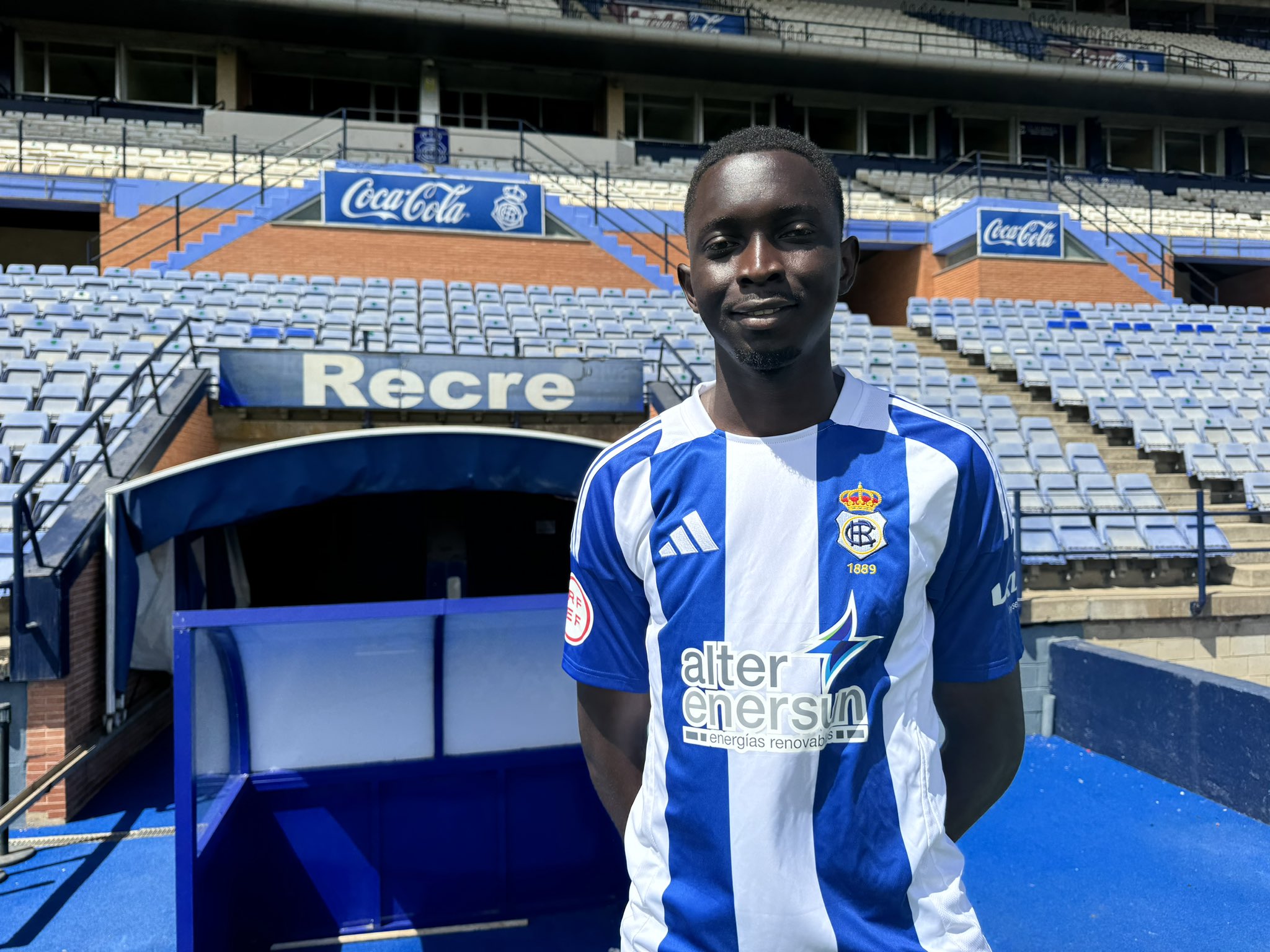 El futbolista de Guinea - Bissau llega al Nuevo Colombino después de una vida en el fútbol portugués. Fuente: Twitter Recreativo de Huelva