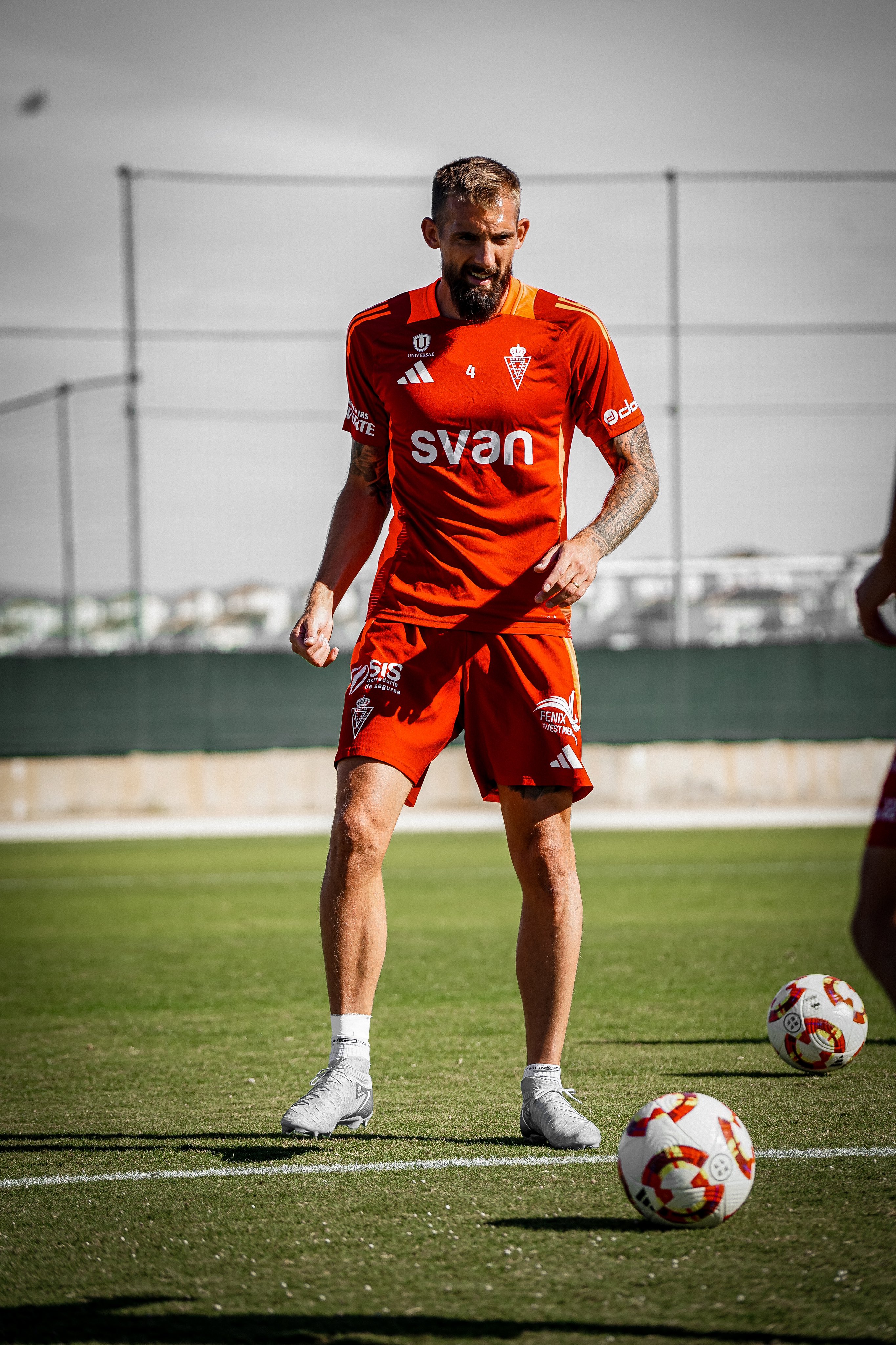 Esteban Salvejich durante un entrenamiento con el Real Murcia. Fuente: Twitter del Real Murcia