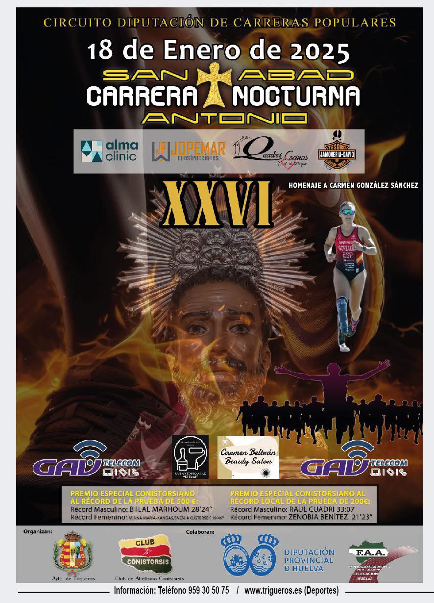 Cartel de la XXVI Carrera Nocturna San Antonio Abad de Trigueros