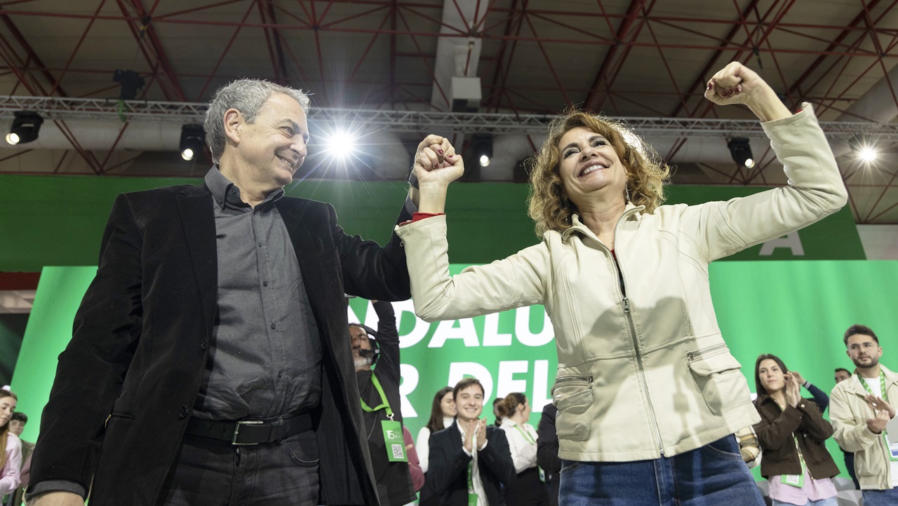 Zapatero y Montero durante el congreso