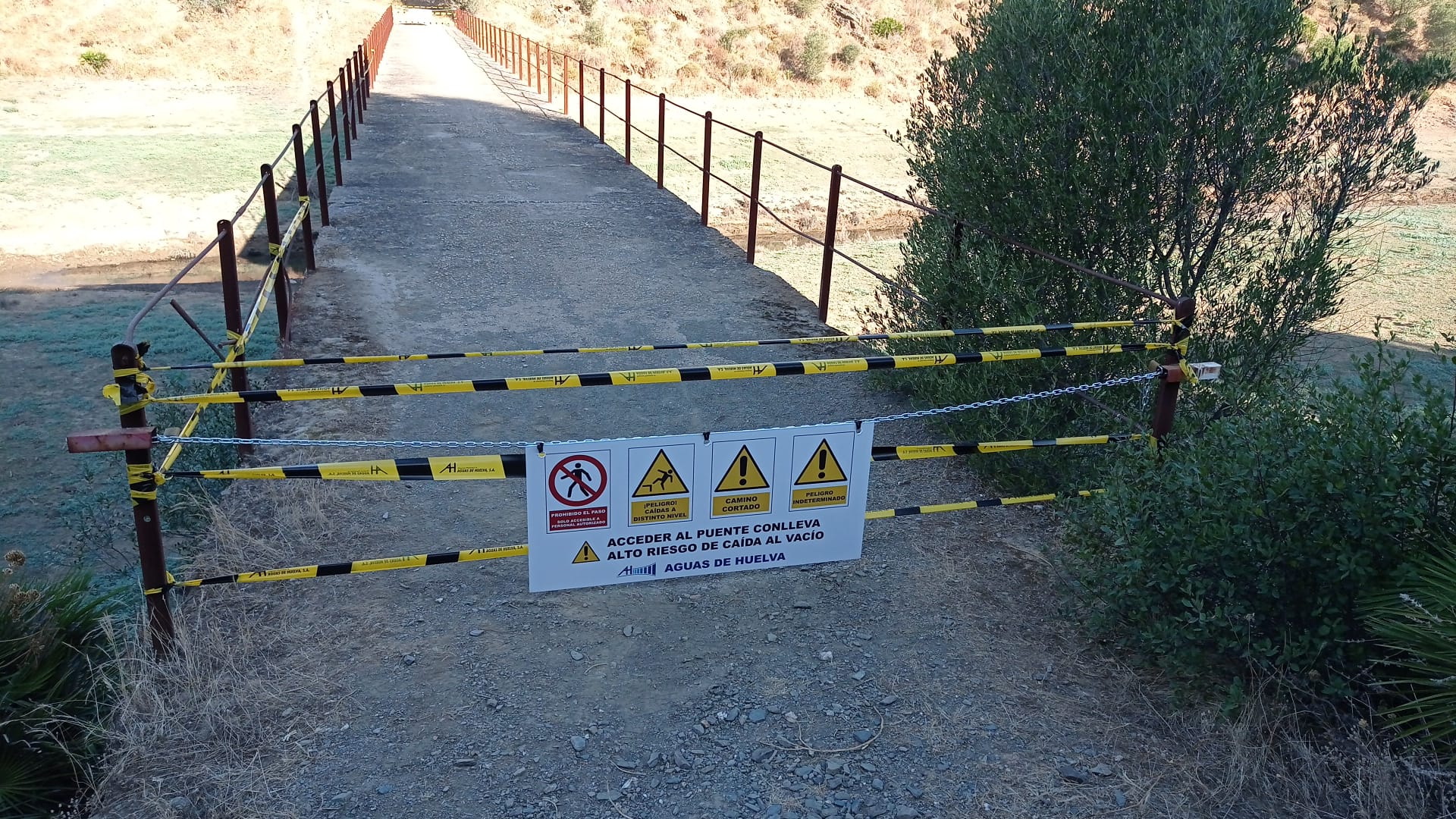 Señalización en el embalse de Beas | Aguas de Huelva